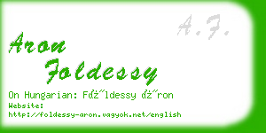 aron foldessy business card